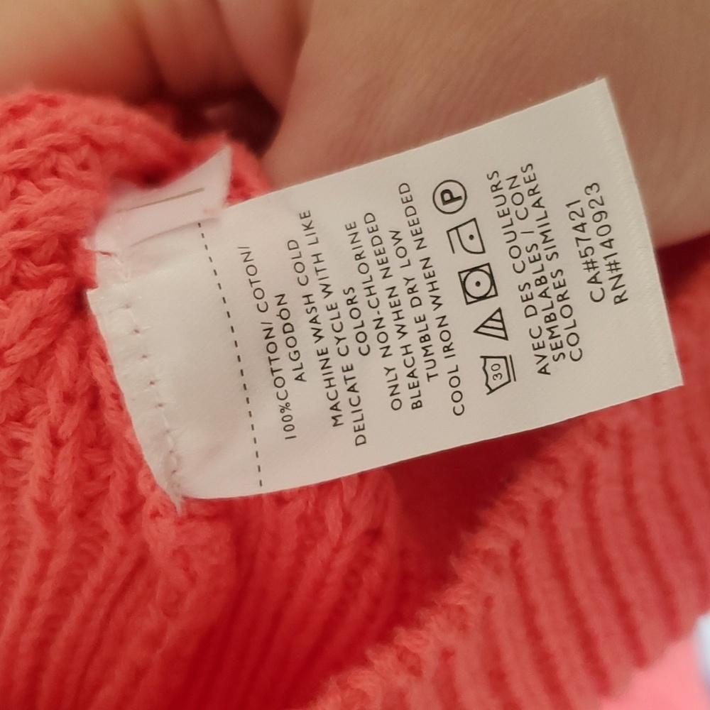 Coral Cropped Cardigan Sweater - Picture 3 of 3